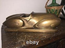 Sculpture en bronze moderniste voiture design Art déco Packard Aquarius 1934
