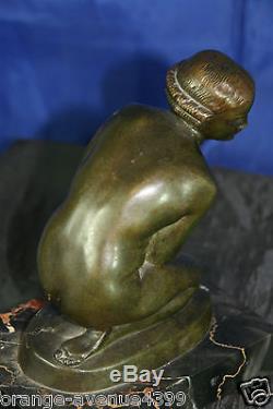 Sculpture statue en bronze art déco signée L. Alliot