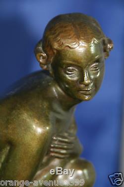 Sculpture statue en bronze art déco signée L. Alliot