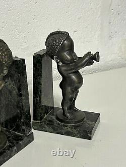 Serres Livres André Vincent Becquerel (1893-1981) Bronze Et Marbre Portor