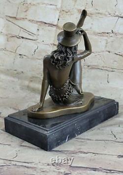 Sexy Jazz Broadway Diva Drama Theatre Danseuse Art Déco Bronze Marbre Statue Art