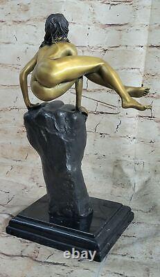 Signé Original Juno Érotique Art Sexy Lady Bronze Sculpture Deux Ton Statue Déco