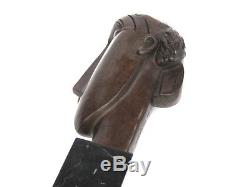 Signed HUGE 2.9kg Bronze Abstract Studio Male Face Sculpture Art Deco Style