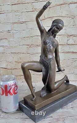 Signée D. H, Bronze Art Déco Statue Ballet Russe Sculpture Figurine