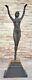 Signée Égyptien Danseuse Chiparus Bronze Sculpure Statue Art Déco Domestique
