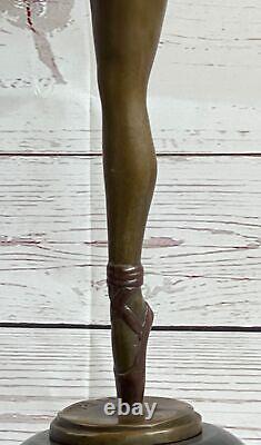 Signée M. Pellier Bronze Statue Art Déco Paon Danseuse Figurine En Ouvre