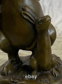 Signée Milo Bronze Sculpture Statue Art Lapin Deco Maison Jardin Décor Figurine