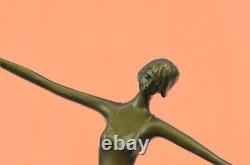 Signée Milo Original Véritable Bronze Statue Art Déco Danseuse Sculpture Figure