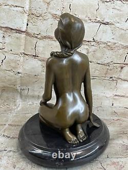 Signée Original Italien Artiste Nick Chair Bronze Femme Fonte Sculpture Art Déco