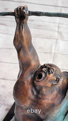 Solide en Bronze Sculpture Haltérophilie Trophée Mr OLYMPIA Statue Art Déco Milo