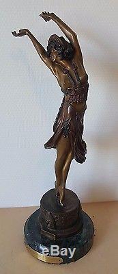 Statue Bronze Art Deco Swaying Dancer by Claire J. Collinet / Sculpture