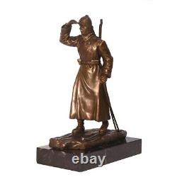 Statue Bronze Marbre Russe Art Deco Sculpture Soldat UP-76