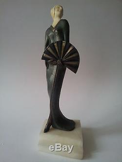 Statue Chryséléphantine Bronze ART DECO signée M. LUCAS circa 1930