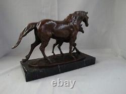 Statue Sculpture Cheval Poulain Animalier Style Art Deco Style Art Nouveau Bronz
