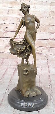Statue Sculpture Danseuse Sexy Art Déco Style Art Nouveau Style Bronze Fonte N°