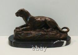 Statue Sculpture Lion Animalier Style Art Deco Style Art Nouveau Bronze massif S