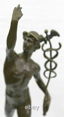 Statue Sculpture Mercury Art Déco Style Art Nouveau Style Bronze Fonte Décor
