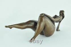 Statue Sculpture Nue Danseuse Sexy Pin-up Style Art Deco Style Art Nouveau Bronz
