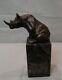 Statue Sculpture Rhinoceros Animalier Style Art Deco Style Art Nouveau Bronze ma