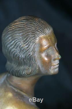 Statue bronze art déco sculpture jeune femme 1930's