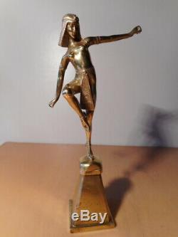 Statue bronze art déco Alonzo danseuse égyptienne mascotte bouchon radiateur