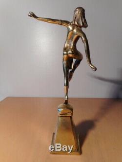 Statue bronze art déco Alonzo danseuse égyptienne mascotte bouchon radiateur