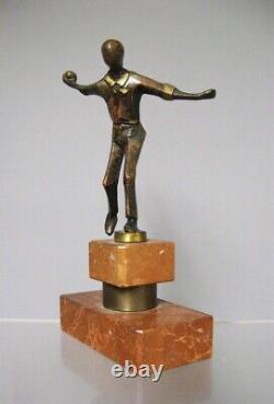 Statue en bronze Art déco Joueur de boules