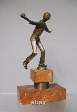 Statue en bronze Art déco Joueur de boules