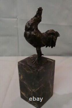 Statue en bronze Coq Oiseau Animalier Style Art Deco Style Art Nouveau Bronze Si