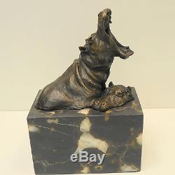 Statue hippopotame Animalier Style Art Deco Style Art Nouveau Bronze Signe
