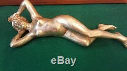 Statue sculpture femme nu en bronze doré art nouveau/ art déco