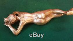 Statue sculpture femme nu en bronze doré art nouveau/ art déco