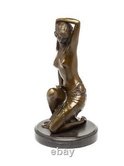 Statuette de danseuse posture érotique style Art déco bronze 30cm