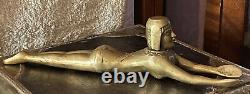 Statuette flacon Art Deco Egypte en bronze