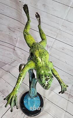 Style Art Nouveau Statue Sculpture Grenouille Faune Déco Bronze Signée