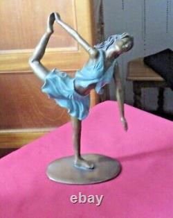 Sujet danseuse art dèco en bronze polychrome
