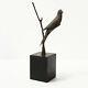 Superbe Oiseau Sur Branche En Bronze Sur Socle Marbre Art Deco 1920 1930