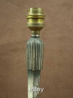 Superbe Pied De Lampe En Bronze Argenté Epoque Art Deco 1930