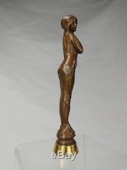 Superbe Sceau A Cacheter Facon Bronze Epoque Art Nouveau Femme 1900 Statue Deco