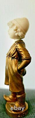 Superbe Sceau Chryséléphantine Alexandre Auguste CARON (1857-1932) Bronze Doré