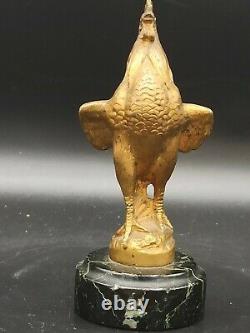 Superbe coq en bronze doré signé FRECOURT Maurice art déco