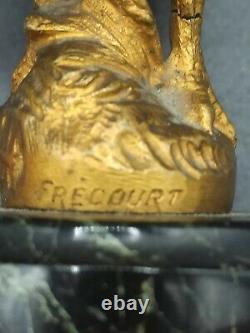 Superbe coq en bronze doré signé FRECOURT Maurice art déco