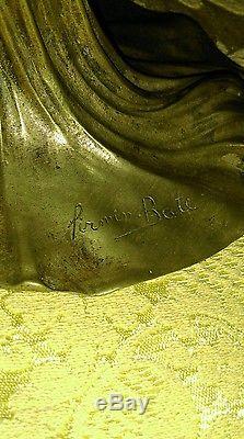 Superbe lampe statue sculpture bronze art déco femme art nouveau de FIRMIN BATE