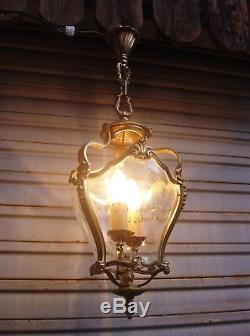 Superbe lanterne en bronze de style Louis XV en état de marche