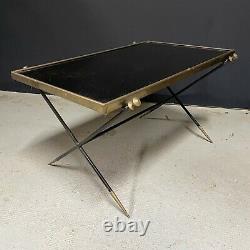 Table Basse Design Art Deco Moderniste 1950 Adnet Vintage Verre Bronze Ancien