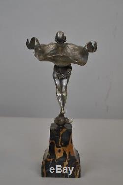 The WEST WIND bronze argenté XXème siècle période art déco