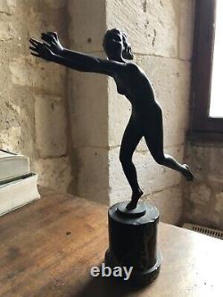 Très belle sculpture Bronze patiné Stephan Dakon danseuse Art Déco Années 20