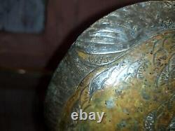 Vase Lentille forme poisson Art deco LOYS dinanderie, bronze, argenté