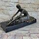 Véritable Grand Art Déco Danseuse Dimitri Bronze Sculpture Signée Figurine