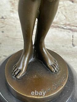 Vintage Art Déco Détaillé Bronze Demetre Chiparus Femme Danseuse Vieux Parlor